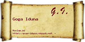 Goga Iduna névjegykártya